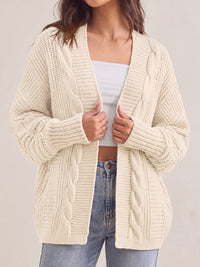 PRETTYGARDEN Chunky Open Front Cable Knit Cardigan Sweaters for Women Coats Loose Fit Batwing Long Sleeve Sweater, Soft Cozy Casual Cardigans, Holiday Travel Vacation Outfits, Trendy Fashion Outerwear