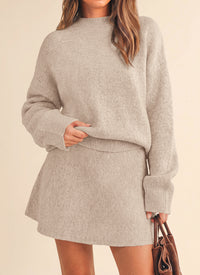 PRETTYGARDEN 2 Piece Sets For Women Sweater Mini Skirt Set