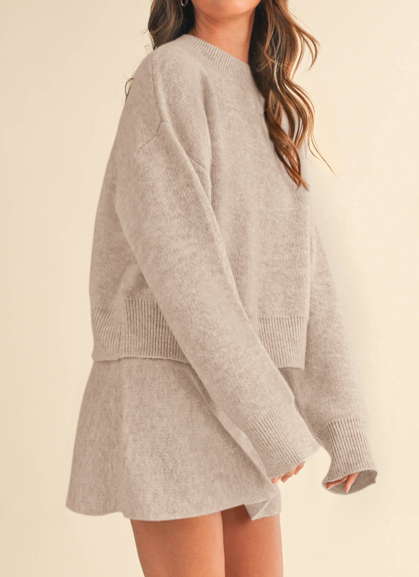 PRETTYGARDEN 2 Piece Sets For Women Sweater Mini Skirt Set