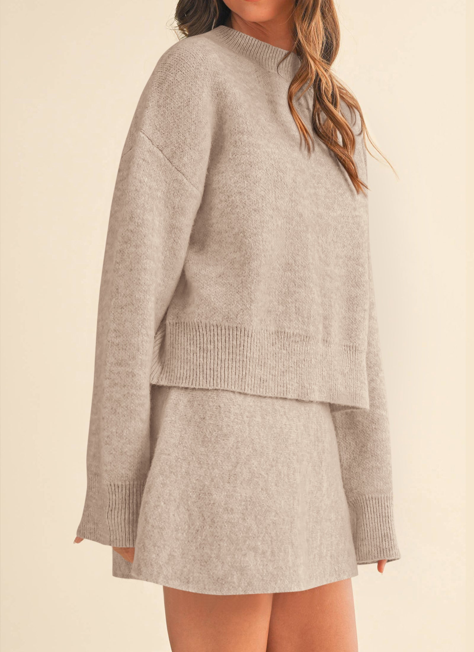 PRETTYGARDEN 2 Piece Sets For Women Sweater Mini Skirt Set