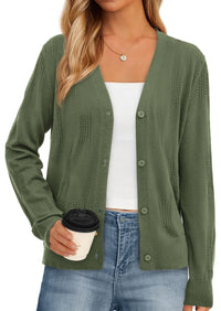 PRETTYGARDEN Women's Soft Winter Cardigan Sweaters Lightweight Knit Button Up Shrug Fall Sweater Tops PRETTYGARDEN