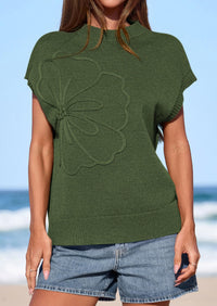 PRETTYGARDEN Women's Spring Sweater Vest Trendy Flower Knit Short Sleeve Cute Pullover Tank Tops Summer Fashion Clothing PRETTYGARDEN