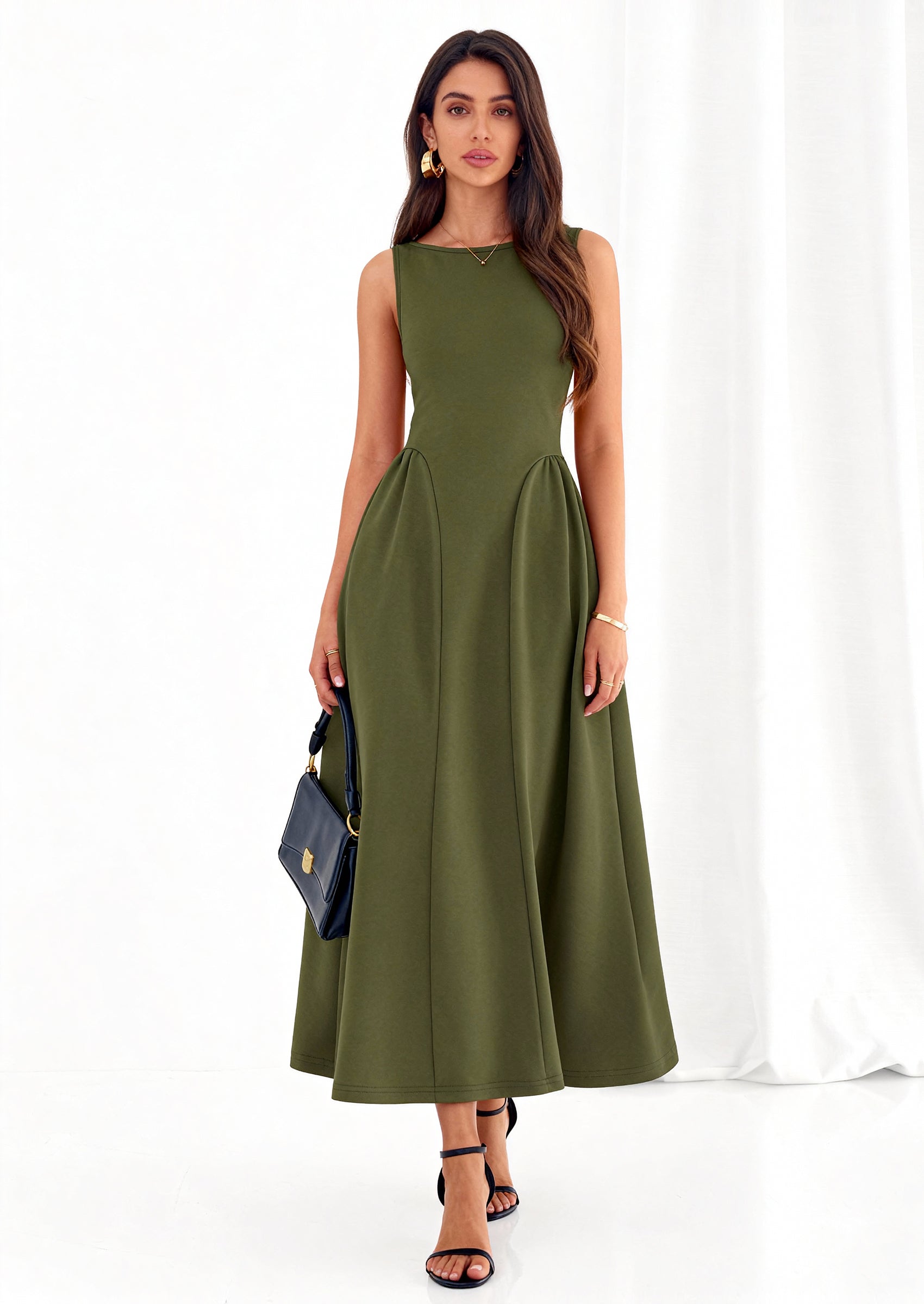 PRETTYGARDEN Summer Sleeveless Maxi Dresses for Women Elegant Classy A Line Tank Formal Midi Long Wedding Guest Dress PRETTYGARDEN