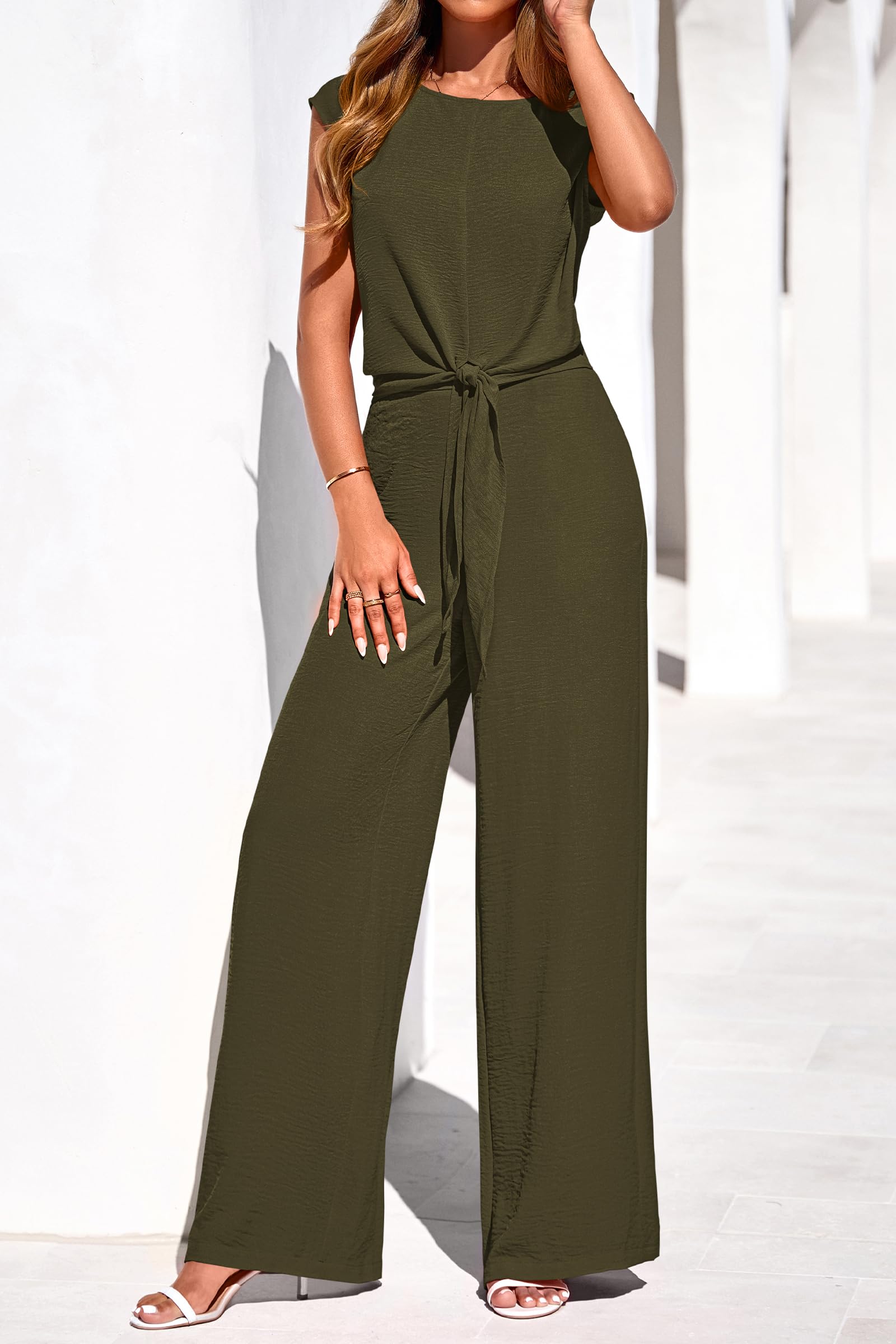 PRETTYGARDEN Women 2 Piece Lounge Sets Casual Summer Outfits Cap Sleeve Strappy Crop Tops Wide Leg Pant Tracksuit PRETTYGARDEN