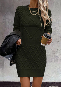 Women's Long Sleeve Short Sweater Dress Chunky Ribbed Knit Tunic Pullover Oversized Fall Sweaters