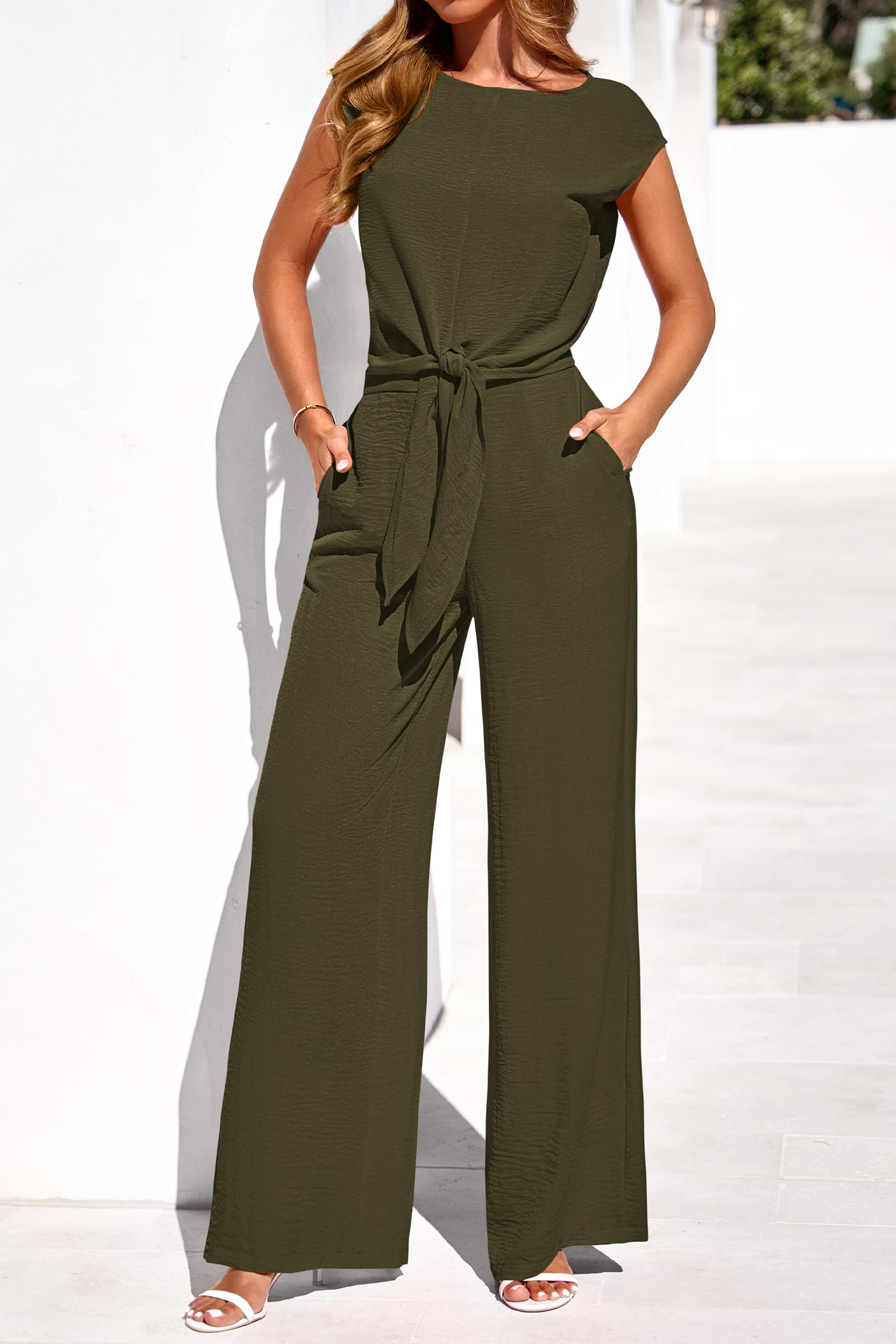 PRETTYGARDEN Women 2 Piece Lounge Sets Casual Summer Outfits Cap Sleeve Strappy Crop Tops Wide Leg Pant Tracksuit PRETTYGARDEN