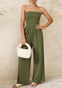 PRETTYGARDEN Tube Jumpsuits for Women Dressy Casual Off Shoulder Wide Leg Rompers Jumper One Piece Vacation Summer Outfits PRETTYGARDEN