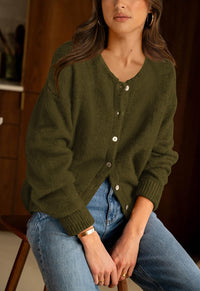 PRETTYGARDEN Long Sleeve Crewneck Button Down Womens Sweaters Fall Open Front Chunky Cardigan Sweaters for Women PRETTYGARDEN