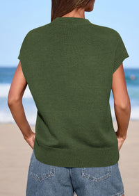 PRETTYGARDEN Women's Spring Sweater Vest Trendy Flower Knit Short Sleeve Cute Pullover Tank Tops Summer Fashion Clothing PRETTYGARDEN