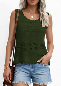 PRETTYGARDEN Womens Crochet Tank Tops Summer Spring Boho Sleeveless Cute Knit Sweater Vest Trendy Beach Vacation Clothes PRETTYGARDEN