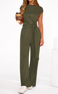 PRETTYGARDEN 2 Piece Matching Lounge Sets For Women Summer Short Sleeve Tie Front Crop Tops Casual Wide Leg Pants Tracksuit PRETTYGARDEN