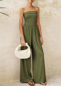 PRETTYGARDEN Tube Jumpsuits for Women Dressy Casual Off Shoulder Wide Leg Rompers Jumper One Piece Vacation Summer Outfits PRETTYGARDEN