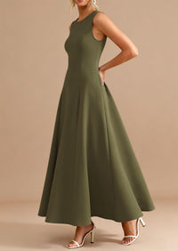 PRETTYGARDEN Women's Summer Tank Maxi Dress Spring Sleeveless Swing A Line Long Flowy Elegant Cocktail Dresses Pockets PRETTYGARDEN