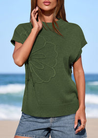 PRETTYGARDEN Women's Spring Sweater Vest Trendy Flower Knit Short Sleeve Cute Pullover Tank Tops Summer Fashion Clothing PRETTYGARDEN