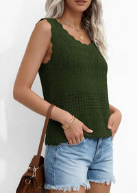 PRETTYGARDEN Womens Crochet Tank Tops Summer Spring Boho Sleeveless Cute Knit Sweater Vest Trendy Beach Vacation Clothes PRETTYGARDEN