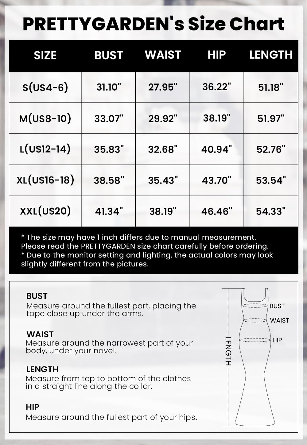 PRETTYGARDEN Women's Summer Wedding Guest Dress Sleeveless Ruffle Formal Cocktail Party Maxi Bodycon Dresses