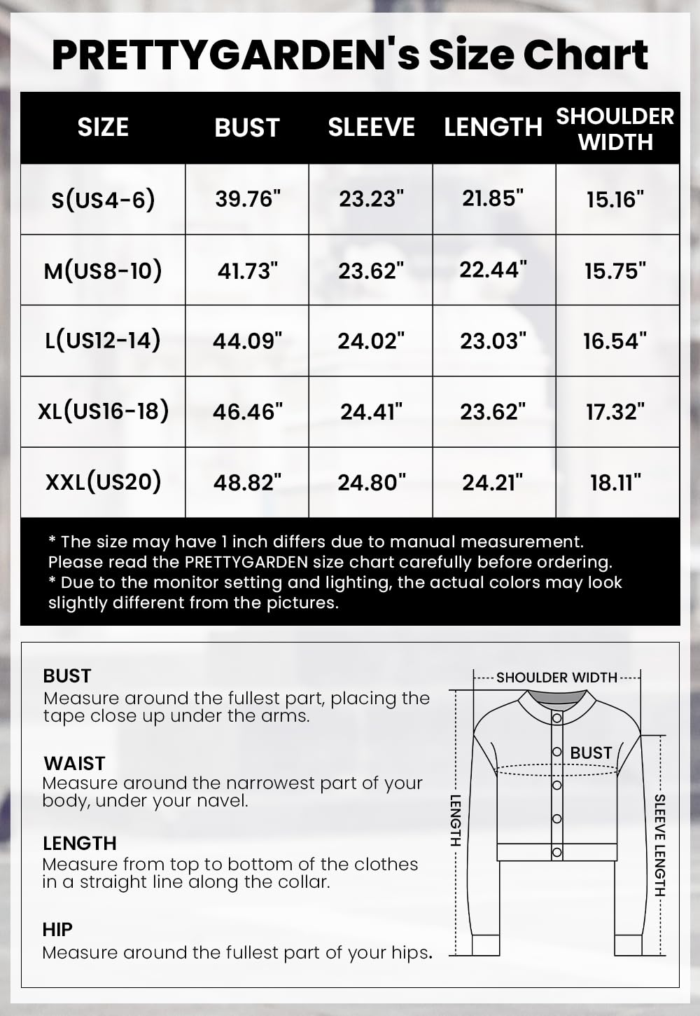 PRETTYGARDEN Women's Knit Cardigan Sweaters Casual Long Sleeve Open Front Button Down Trendy Jackets Outerwear