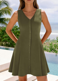 PRETTYGARDEN Short Summer Dresses for Women Casual A Line V Neck Vacation Beach Dress PRETTYGARDEN