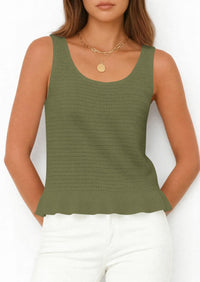 PRETTYGARDEN Womens Spring Crochet Tops Summer Sleeveless Scoop Neck Boho Sweater Tank Top Cute Beach Vacation Clothes PRETTYGARDEN