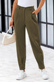 Summer High Waisted Ankle Length Trouser Slacks With Pockets