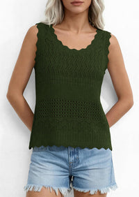 PRETTYGARDEN Womens Crochet Tank Tops Summer Spring Boho Sleeveless Cute Knit Sweater Vest Trendy Beach Vacation Clothes PRETTYGARDEN