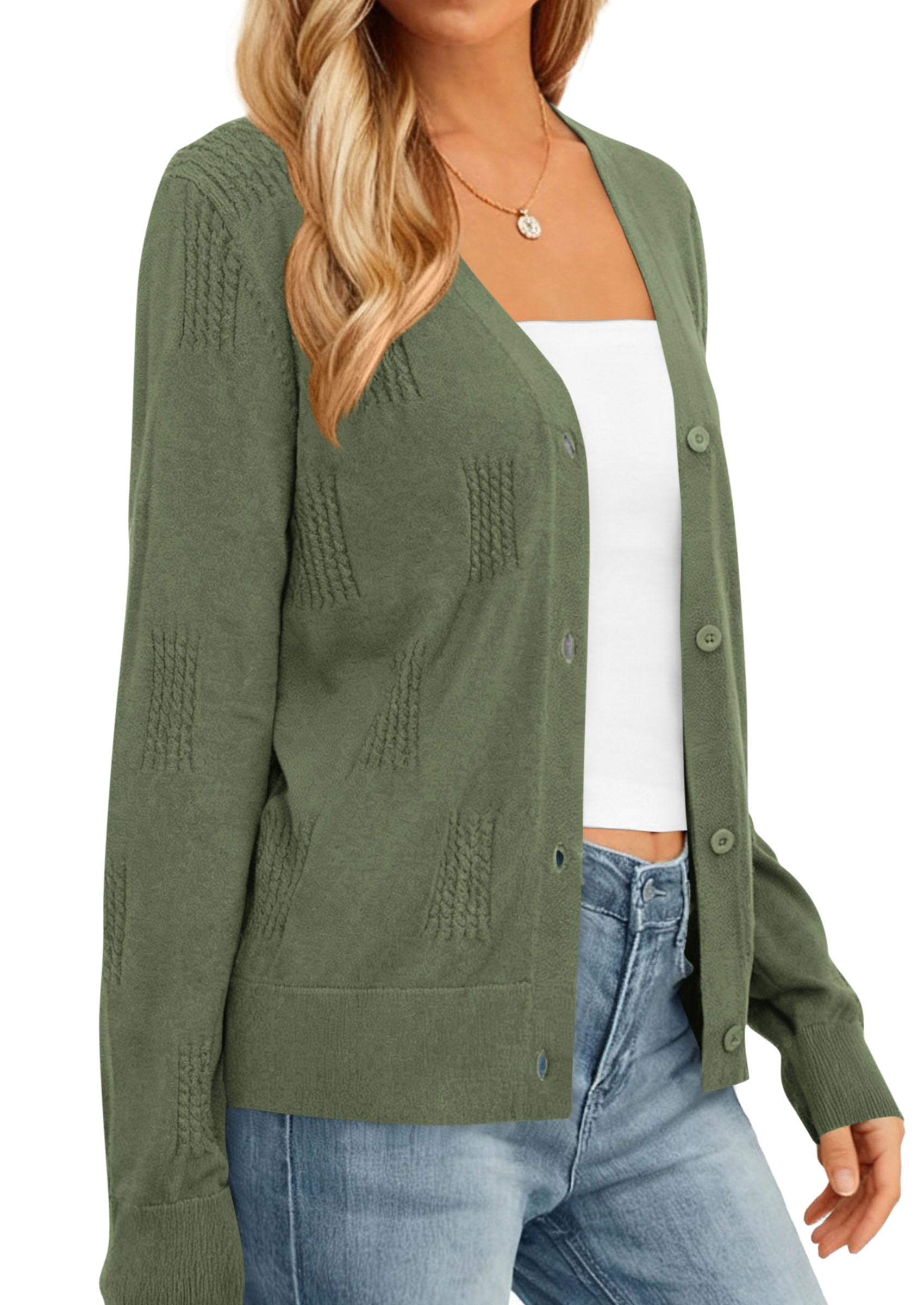 PRETTYGARDEN Women's Soft Winter Cardigan Sweaters Lightweight Knit Button Up Shrug Fall Sweater Tops PRETTYGARDEN