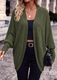 PRETTYGARDEN Batwing Long Sleeve Lightweight Cardigan Sweaters for Women Batwing Sleeve Long Cardigans Loose Fit Soft Ribbed Knit Light Weight Sweater Early Fall Fashion Streetwear Travel Outfits