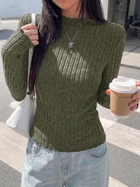 PRETTYGARDEN Womens Long Sleeve Shirts Fashion Lettuce Trim Mock Neck Slim Fit Fall Tops Casual Tee Shirt Y2k Outfits
