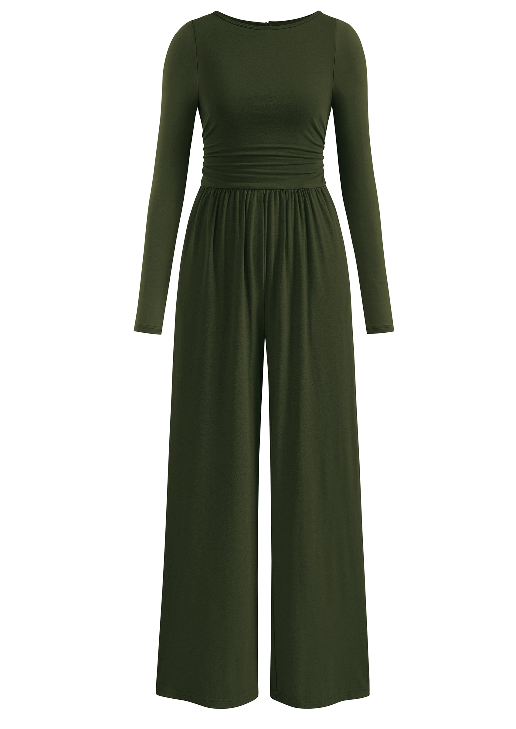 PRETTYGARDEN One Piece Jumpsuits for Women Dressy Casual Long Sleeve Crewneck Wide Leg Romper Overalls Spring Outfits 2026
