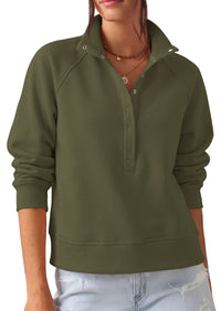 PRETTYGARDEN Women's Fall Trendy Oversized Sweatshirts | Comfy Ribbed Fabric, Raglan Long Sleeve Collared; Button Up Henley Pullover Blouse, Casual Workout Tops, Y2K Fashion Clothing