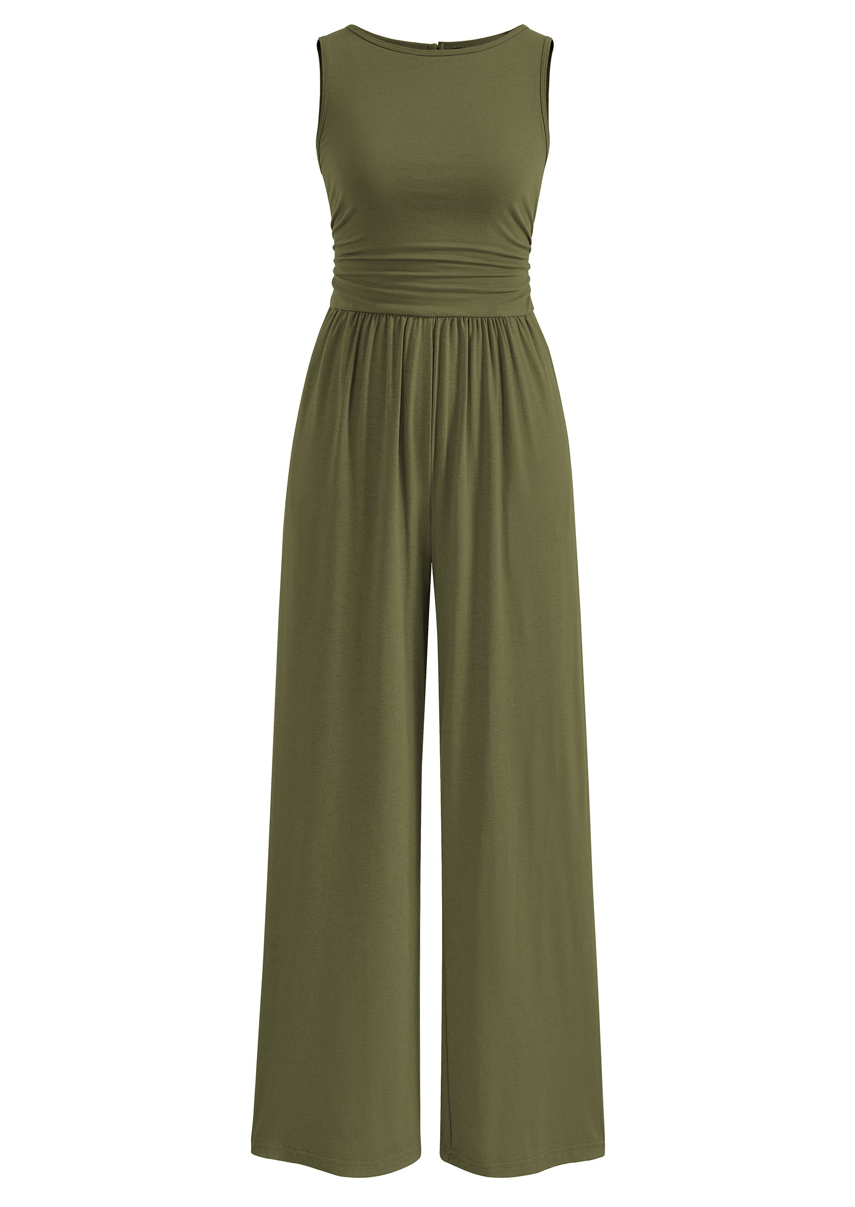PRETTYGARDEN One Piece Jumpsuits for Women Dressy Casual Sleeveless Crewneck Wide Leg Rompers Jumpers Vacation Summer Outfits