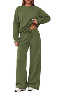 PRETTYGARDEN 2 Piece Lounge Sets Fall Matching Sweatsuits Women Clothing | Loose Crewneck Sweatshirts & Wide Leg Pants Pockets, Casual Sweat Set, Airport Travel Vacation 0utfits, Fashion Tracksuits