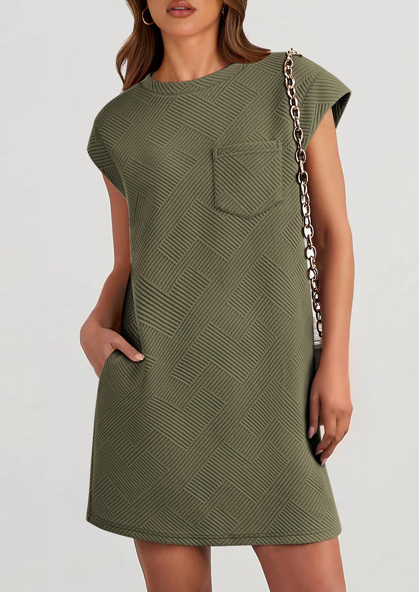 PRETTYGARDEN Women's Summer Short T Shirt Dress Cap Sleeve Crew Neck Casual Loose Basic Mini Dresses