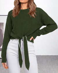 PRETTYGARDEN Casual Long Sleeve Strappy Sweaters for Women
