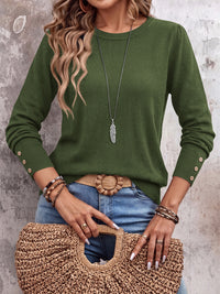 PRETTYGARDEN Womens Sweaters Long Sleeve Lightweight Knit Pullover Tops Crewneck Button Cuff Dressy Casual Fall Outfits 2026