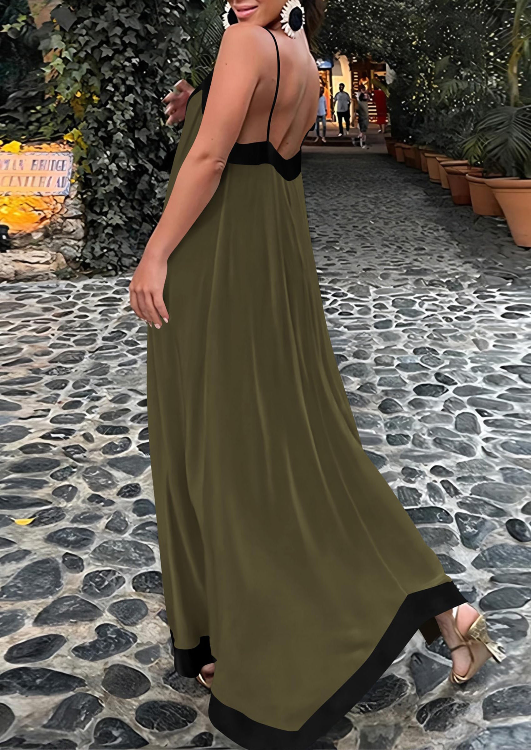 PRETTYGARDEN Women's Flowy Maxi Dress Summer Sleeveless V Neck Spaghetti Strap Elegant Wedding Party Dresses