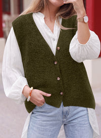PRETTYGARDEN Womens Fall Sleeveless Button Down Sweater Vest  Soft Knit Fabric, Fashion Deep V Neck, Casual Loose Fit Sweater, Going Out Outfits, 2026 Trendy Winter Clothes