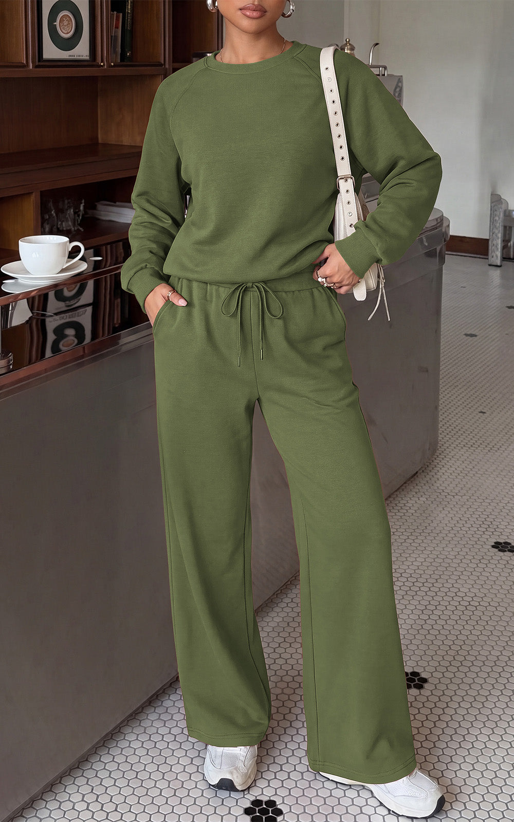 PRETTYGARDEN 2 Piece Lounge Sets Fall Matching Sweatsuits Women Clothing | Loose Crewneck Sweatshirts & Wide Leg Pants Pockets, Casual Sweat Set, Airport Travel Vacation 0utfits, Fashion Tracksuits