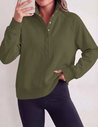 PRETTYGARDEN Women's Fall Trendy Oversized Sweatshirts | Comfy Ribbed Fabric, Raglan Long Sleeve Collared; Button Up Henley Pullover Blouse, Casual Workout Tops, Y2K Fashion Clothing