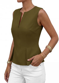 PRETTYGARDEN Women's 2026 Summer Vest Tops Business Casual Going Out Outfits Sleeveless Zip Up Dressy Tank Top Suit Waistcoat PRETTYGARDEN