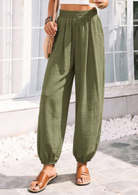 PRETTYGARDEN Womens 2026 Summer Casual Pants High Waisted Loose Wide Leg Palazzo Pockets Lounge Beach Travel Trousers Outfits