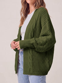 PRETTYGARDEN Chunky Open Front Cable Knit Cardigan Sweaters for Women Coats Loose Fit Batwing Long Sleeve Sweater, Soft Cozy Casual Cardigans, Holiday Travel Vacation Outfits, Trendy Fashion Outerwear