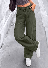 PRETTYGARDEN Barrel Pants Women Wide Leg Baggy Denim Jeans  Relaxed Fit,Utility Pockets,Loose Streetwear,Boyfriend Style,Y2K Outfits,Fashion Cargo Pants,Fall Clothes