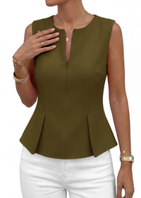 PRETTYGARDEN Women's 2026 Summer Vest Tops Business Casual Going Out Outfits Sleeveless Zip Up Dressy Tank Top Suit Waistcoat PRETTYGARDEN