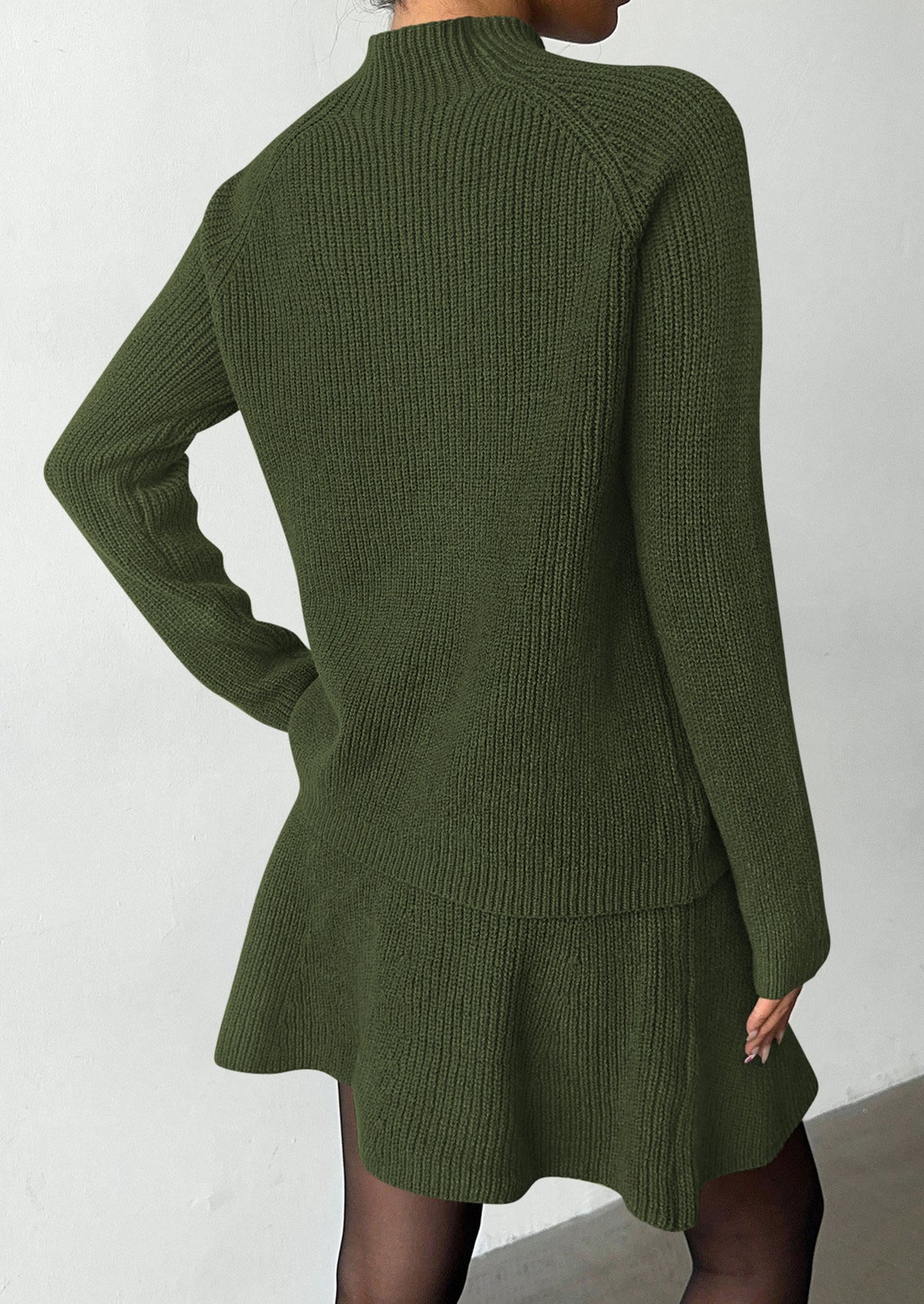PRETTYGARDEN Women's Fall 2 Piece Outfits Matching Sweater Skirt Sets  Cozy Ribbed Knit, Raglan Long Sleeve, Crewneck Pullover, Elastic Waist A Line, Mini Short Skirts, Holiday Winter Clothing
