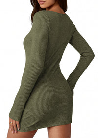 PRETTYGARDEN Womens Fall Bell Long Sleeve Mini Dress 2026 Casual Boat Neck Ribbed Bodycon Short Party Cocktail Dresses