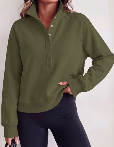 PRETTYGARDEN Women's Fall Trendy Oversized Sweatshirts | Comfy Ribbed Fabric, Raglan Long Sleeve Collared; Button Up Henley Pullover Blouse, Casual Workout Tops, Y2K Fashion Clothing