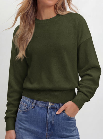 PRETTYGARDEN Womens Crewneck Long Sleeve Fall Sweaters  | Cinched Waist, Loose Fit, Knit Pullover Tops, Ribbed Hem, Basic Work Sweaters, Trendy Fall Outfits, Winter Layering Clothing