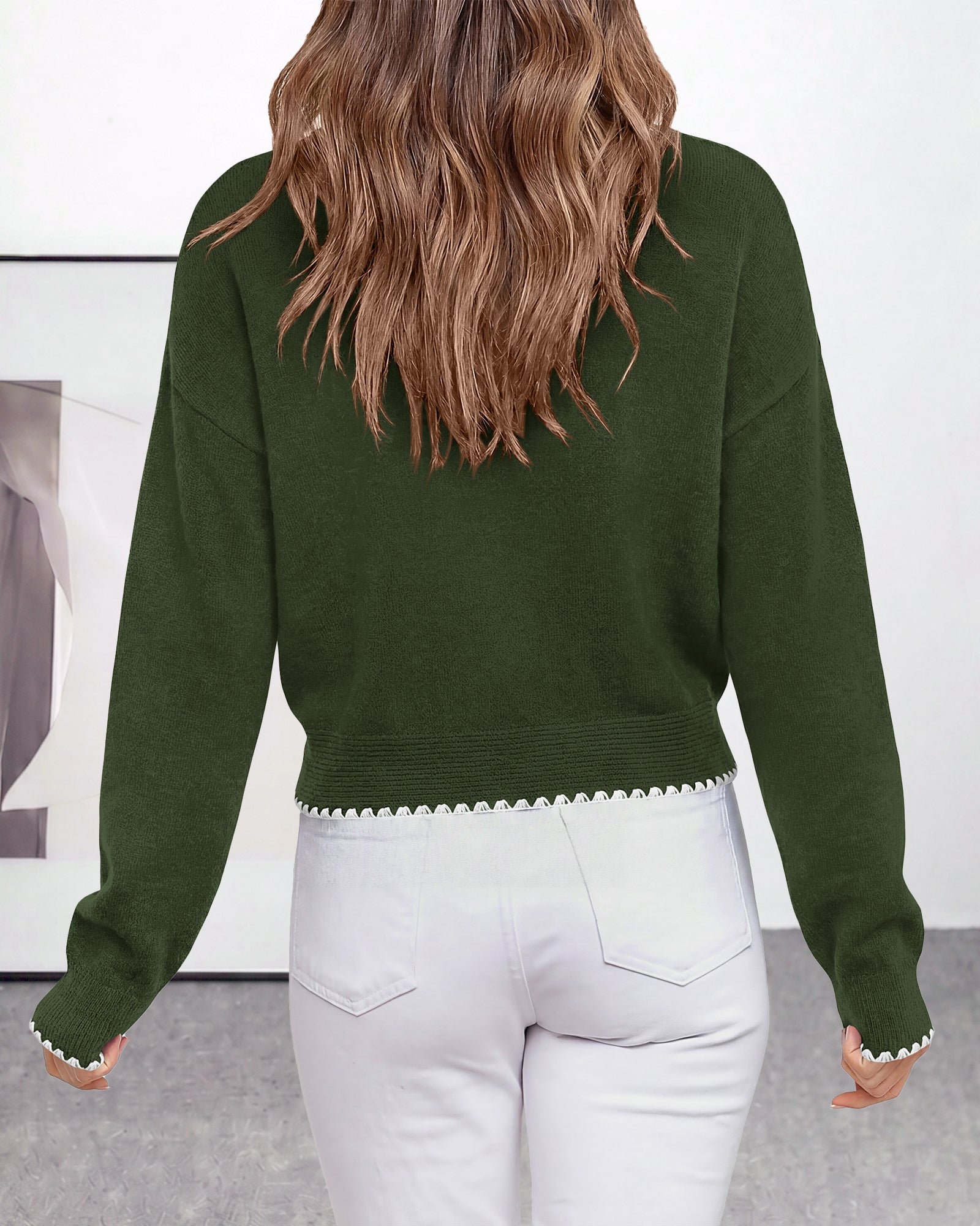 PRETTYGARDEN Casual Long Sleeve Strappy Sweaters for Women