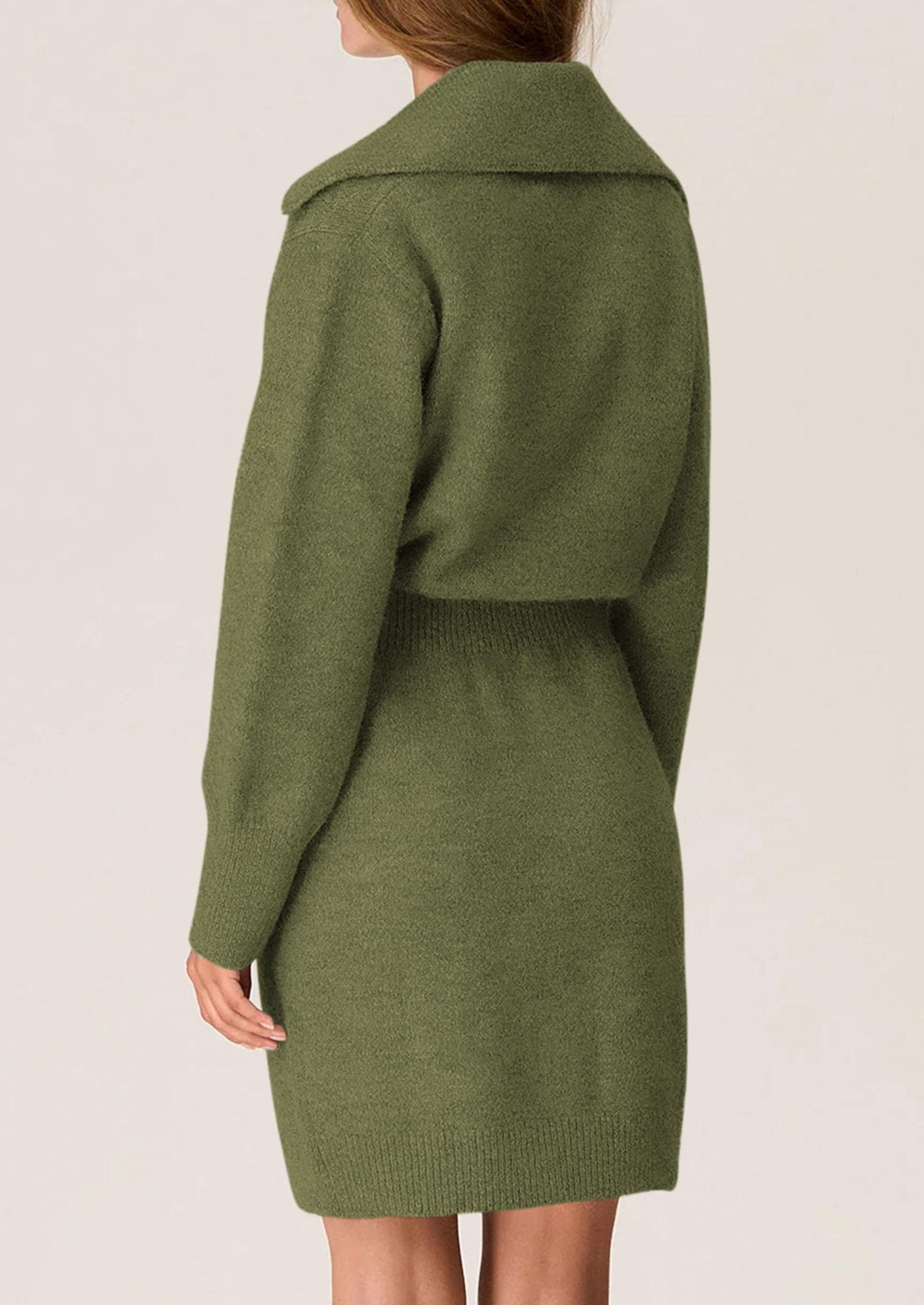 PRETTYGARDEN Sweater Dresses for Women Trendy Long Sleeve Button Down Short Spring Dress